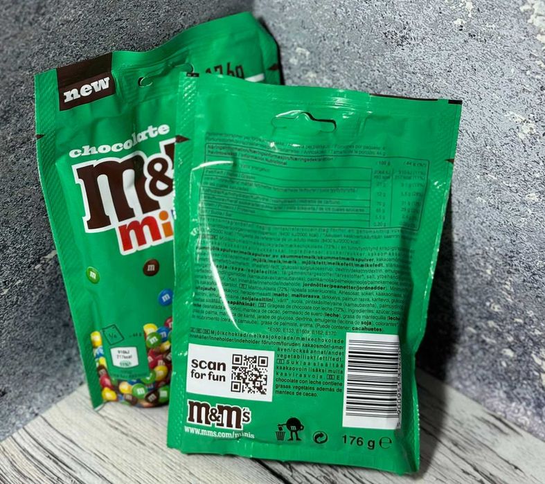 Драже M&M`s minis chocolate 176 г.шоколадні цукерки