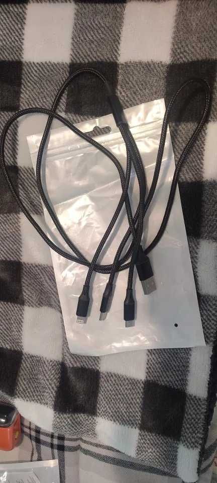 кабель зарядки 3в1 type-c iphone-lightning micro-usb