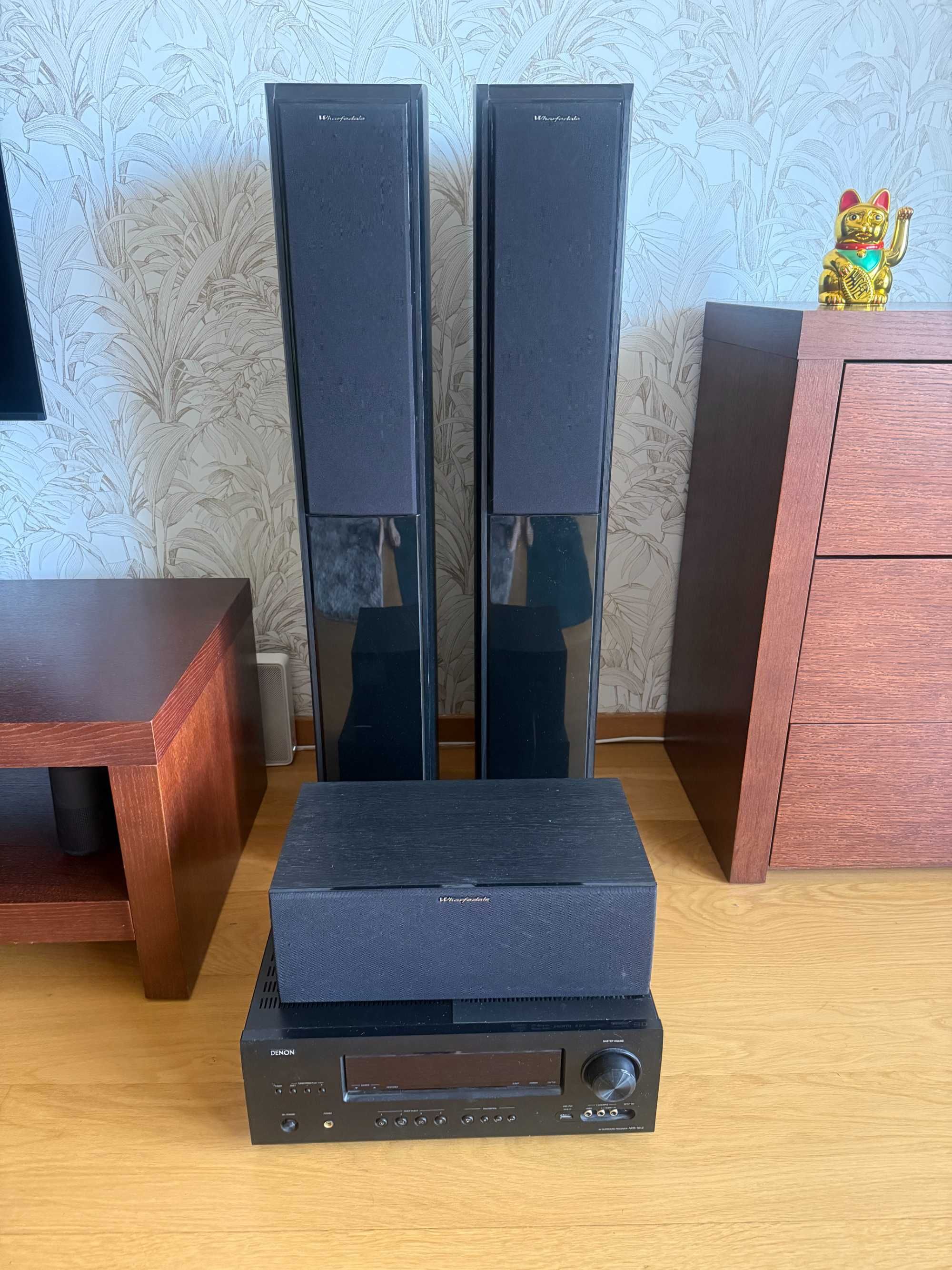 Amplituner Denon - zestaw kolumny Wharfedale Obsidian