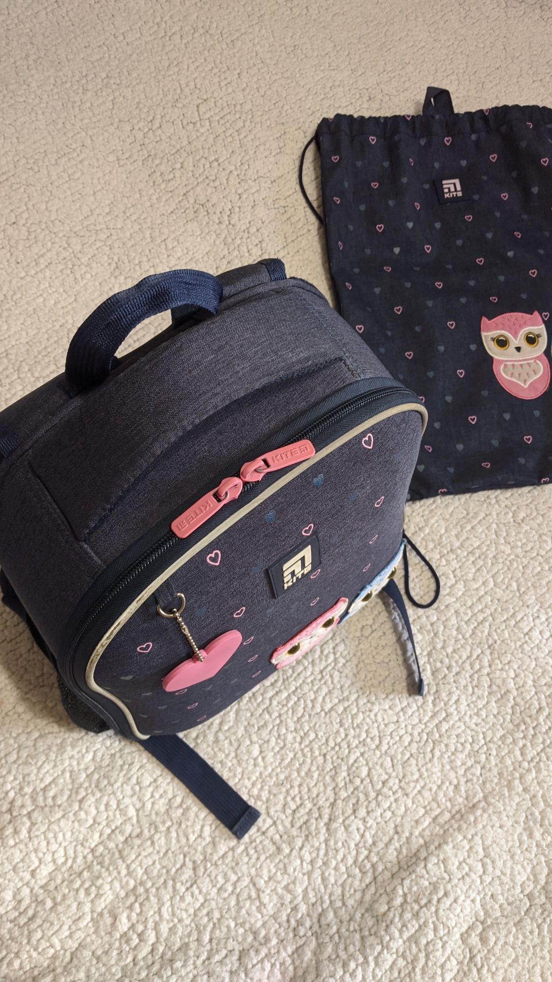 Каркасний рюкзак Kite для дівчинки набір з сумкою для взуття