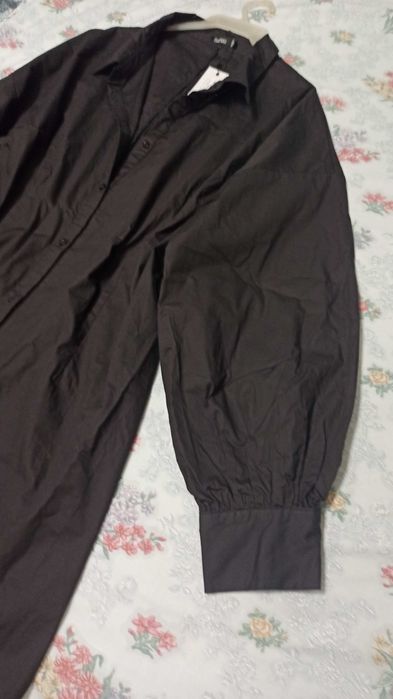 Стильное чёрное платье батал