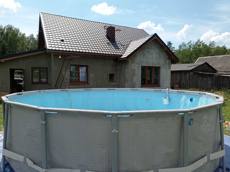 Basen ogrodowy stelażowy Intex 457x122cm Pompa Drabinka