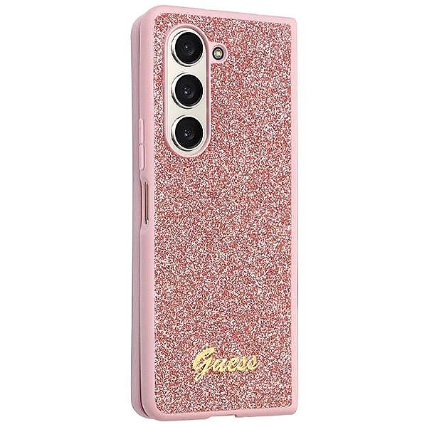 Etui Guess Glitter Script na Samsung Galaxy Z Fold 5 - różowe