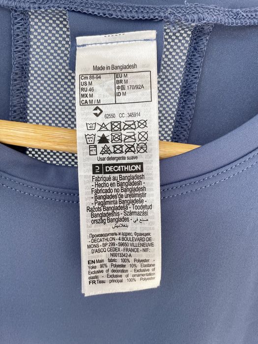 Niebieska koszulka sportowa bez rękawów, damska, Decathlon, rozmiar M