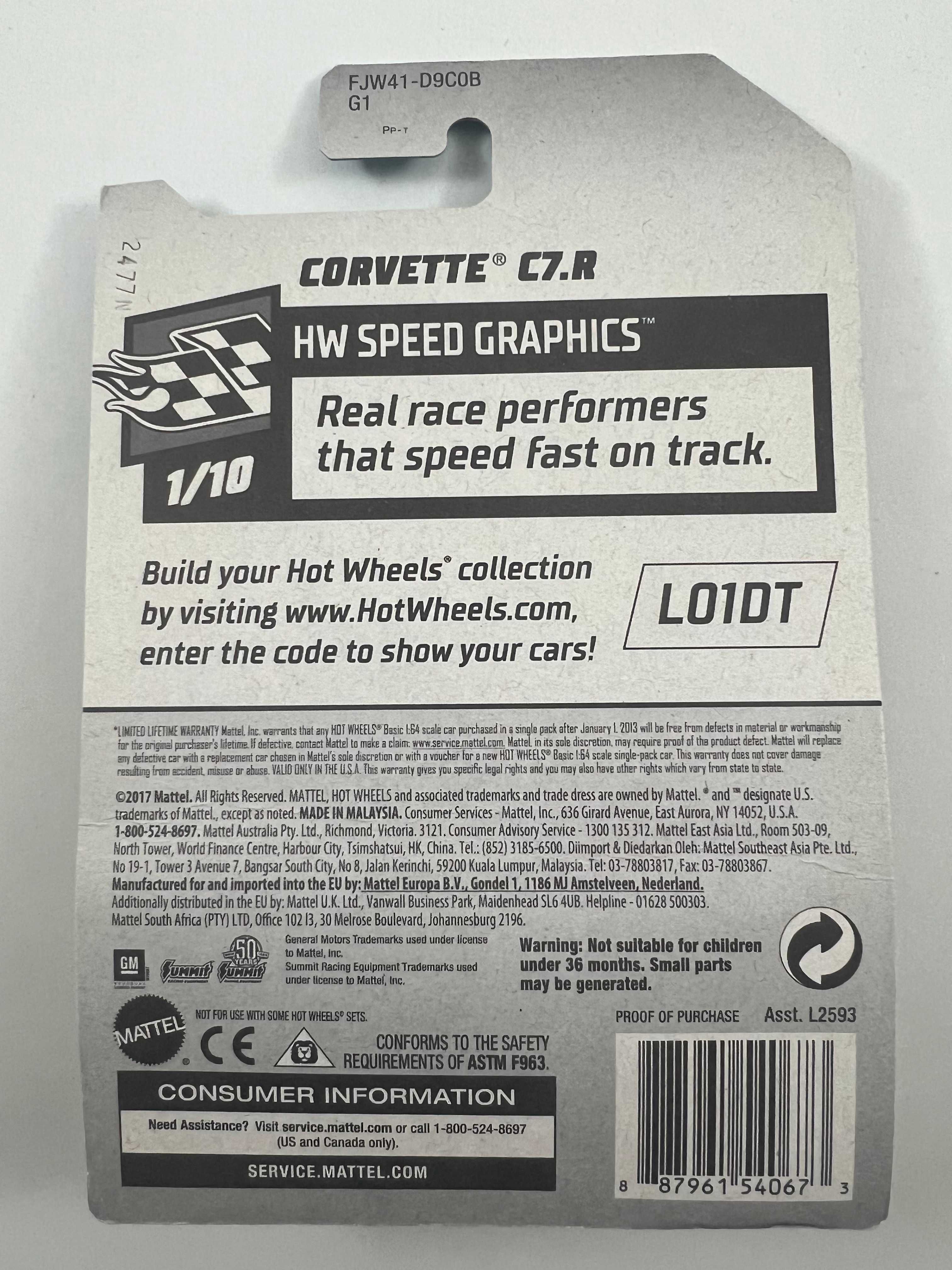 Hot Wheels Corvette C7.R "HW Speed Graphics" 1/10 - Ref.  W001