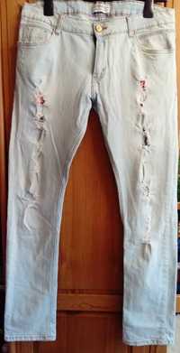 Jasne jeansy Zara Men z dziurami/przetarciami, rozmiar europejski 42