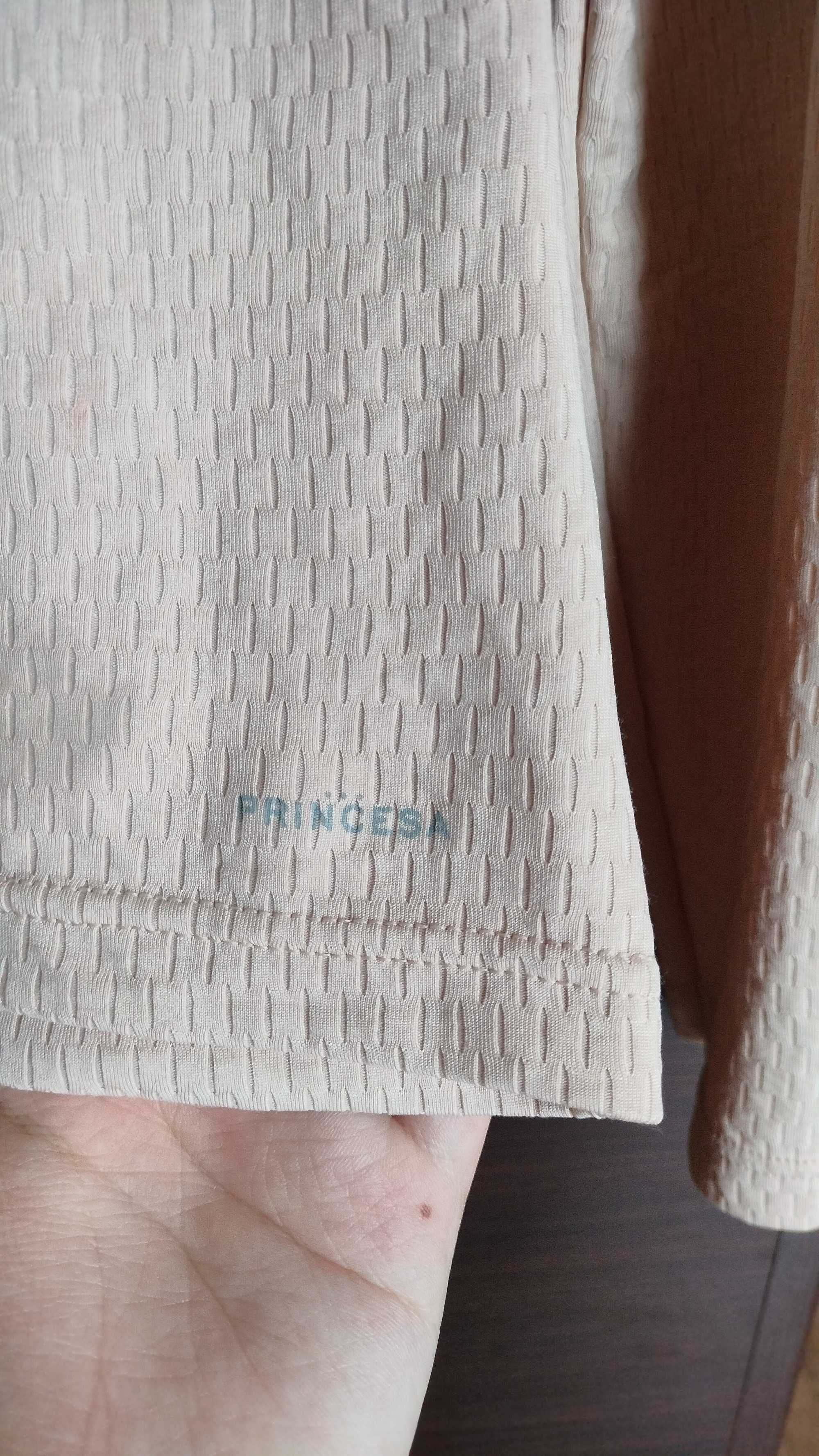 Princesa bluzka  "nacinana" obcisła, dekolt w v