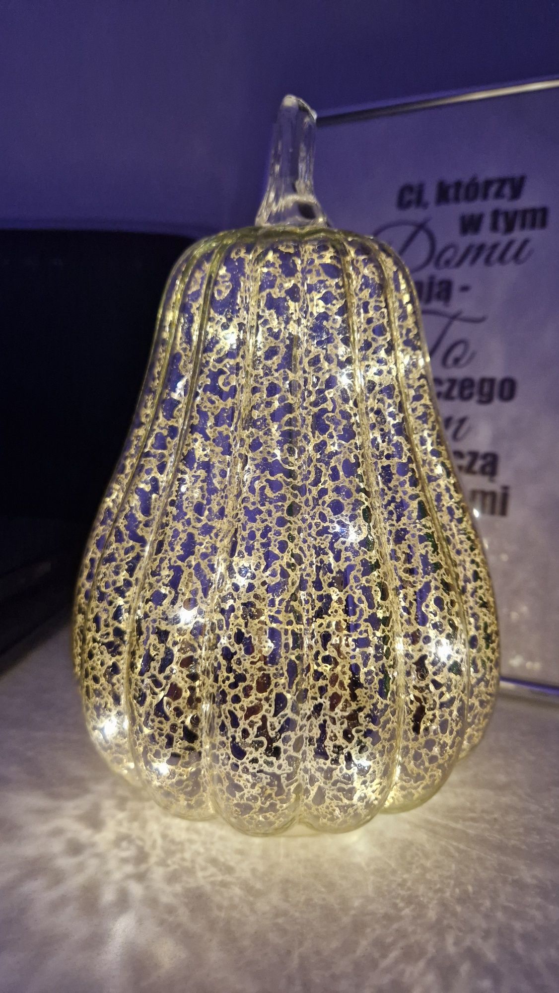 Simpdecor szklana dynia z oświetlenie LED dekoracja