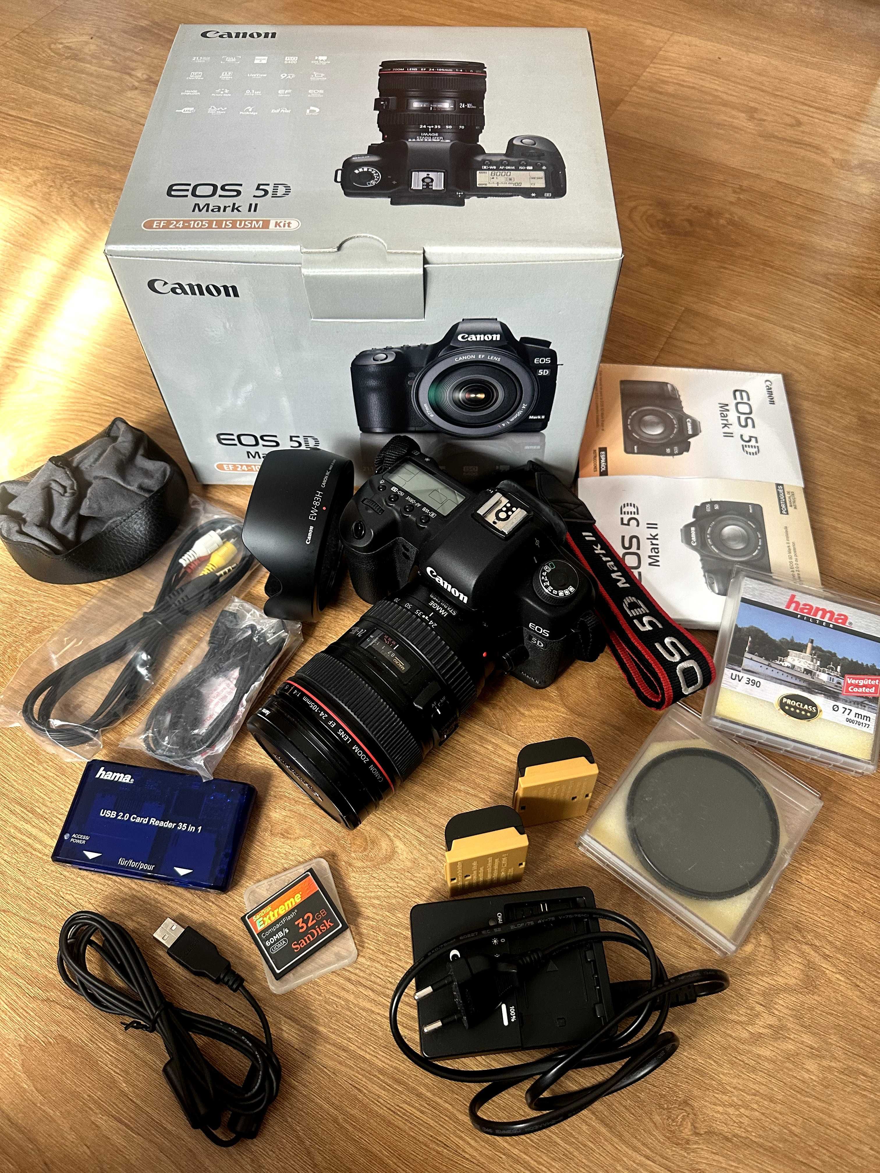 Canon 5D Mark II Kit 24-105 f/4.0 L IS USM + extras