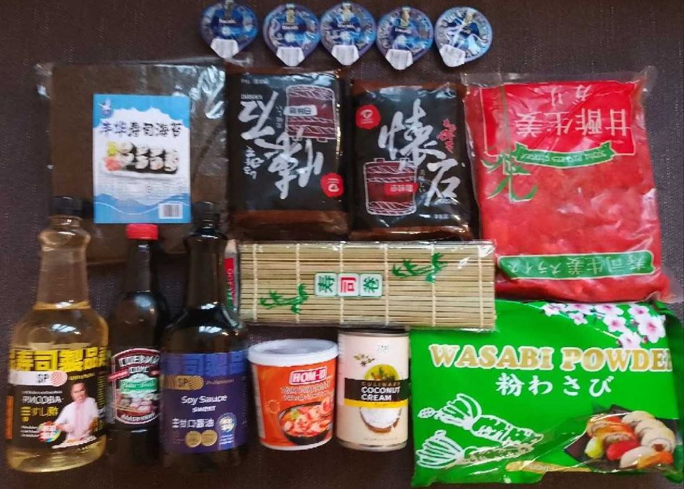 Норі суші рис місопаста імбир васабі кунжут чука Теріякі Унагі Тонкацу