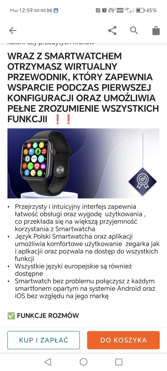 Smart watch super funkcje