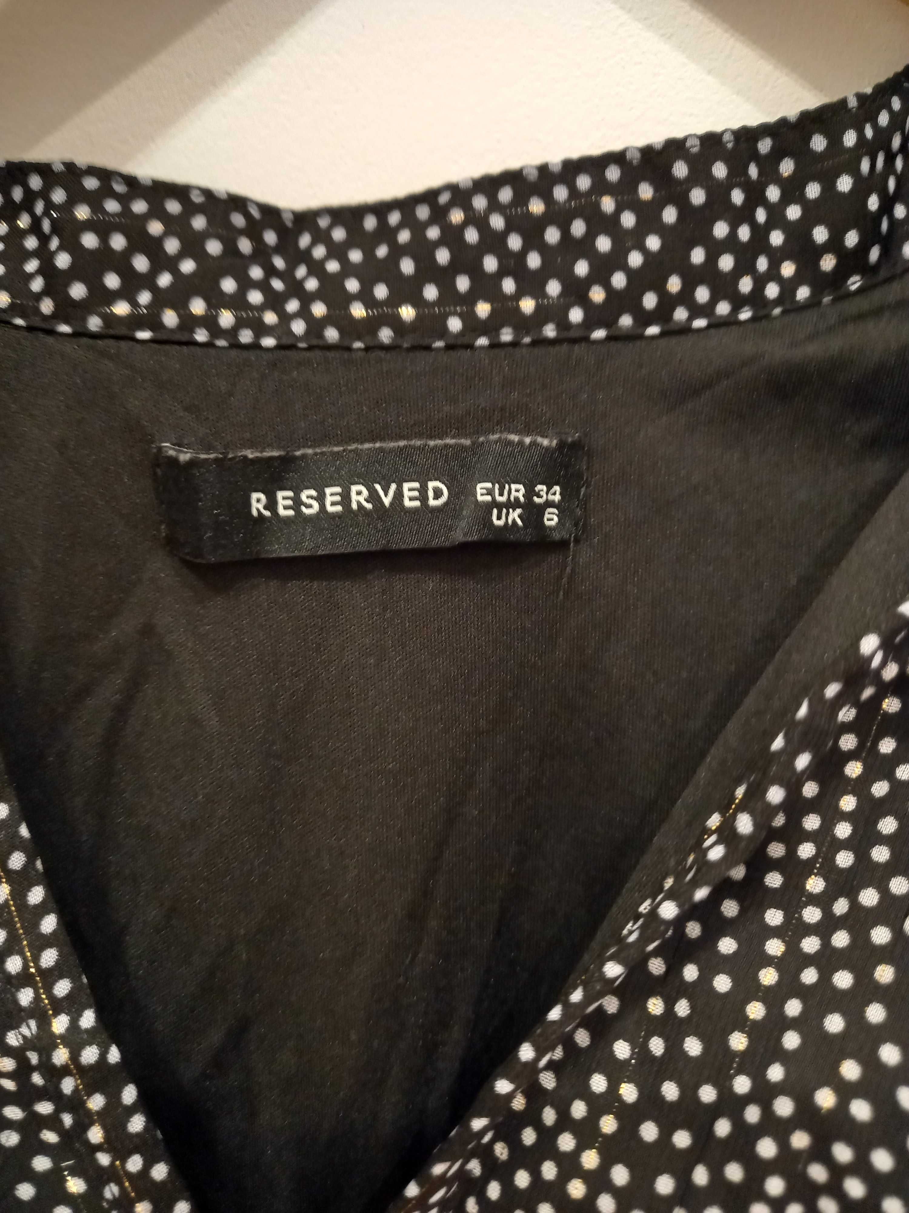 Super Sukienka Reserved 34 CZARNY BIAŁY