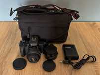 Canon EOS M50, obiektyw, adapter, torba