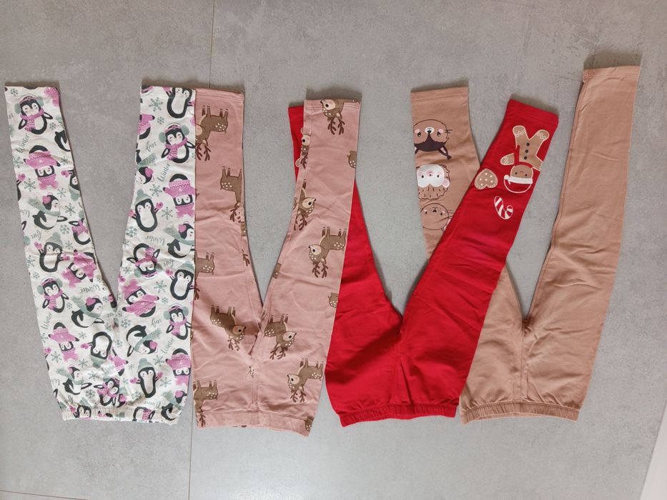 Ocieplane legginsy spodnie dziewczęce 128