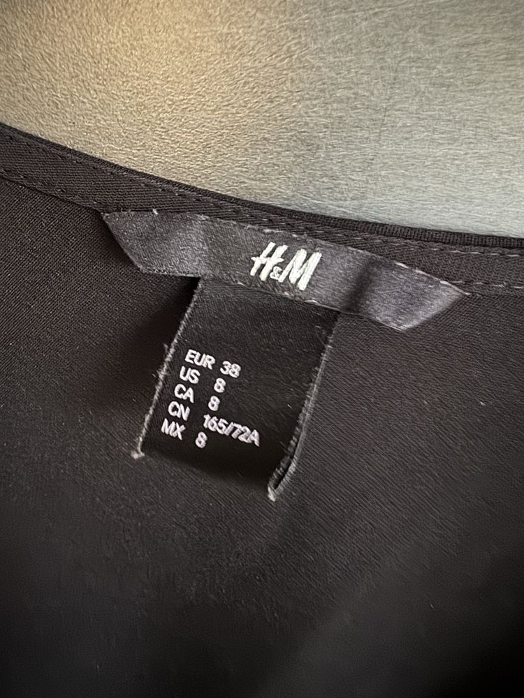 Długi zwiewny kombinezon H&M czerny damski 38 M