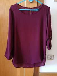 Blusa de seda bordeaux