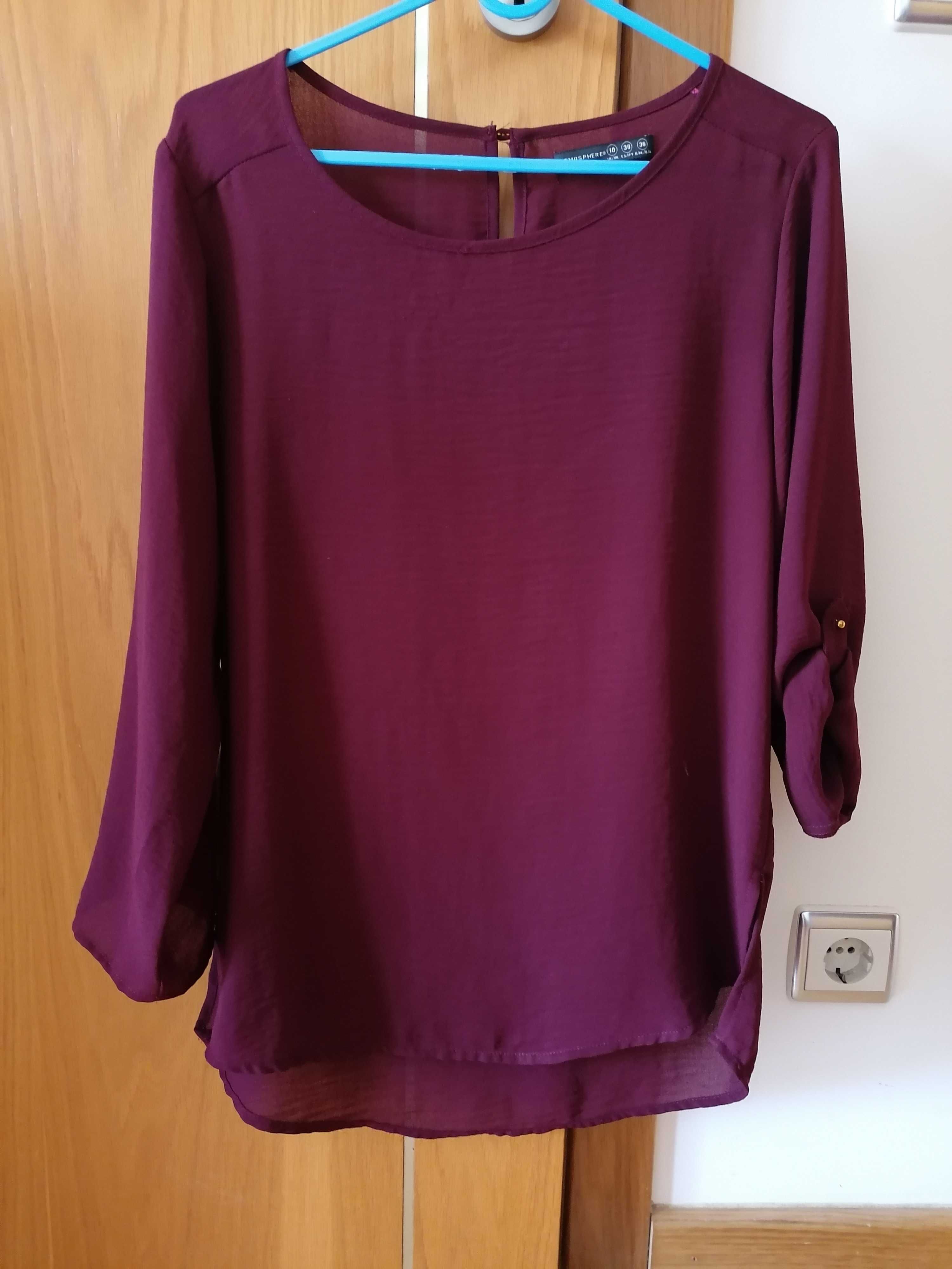 Blusa de seda bordeaux