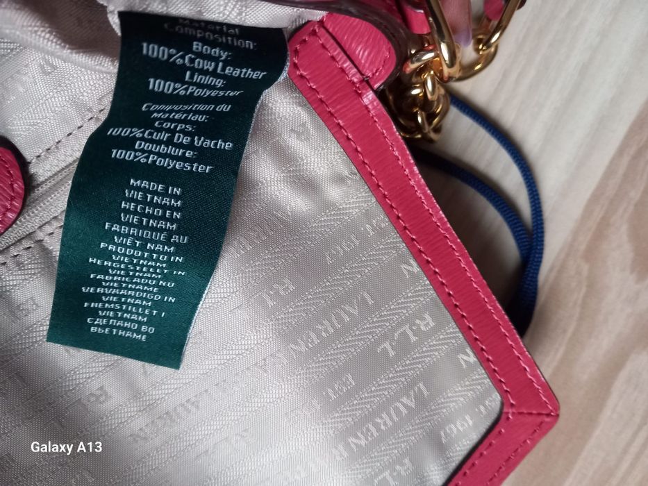 Ralph Lauren torebka oryginalna skóra saffiano