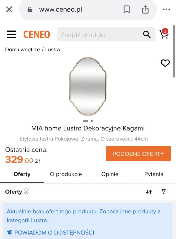Lustro dekoracyjne KAGAMI Mia Home