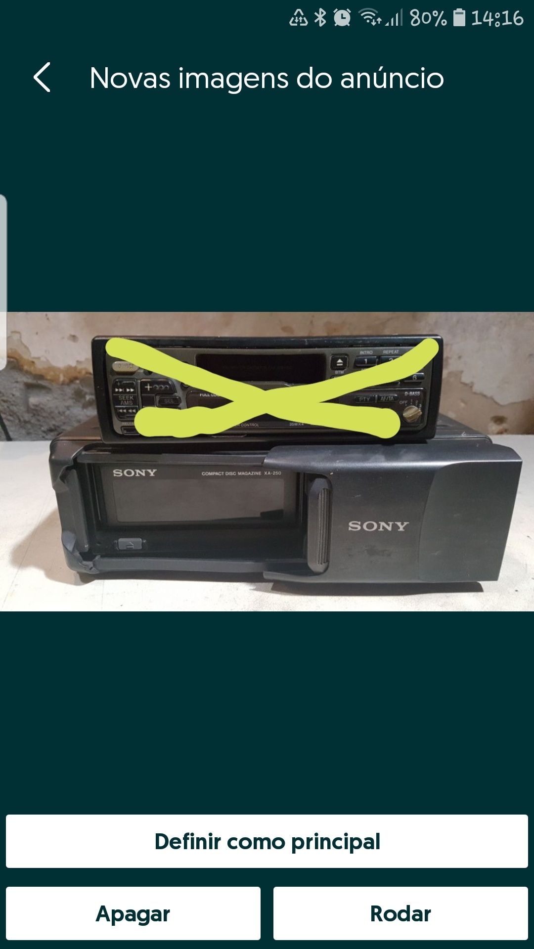 Rádio Sony de k7 e com caixa para 10 cd's