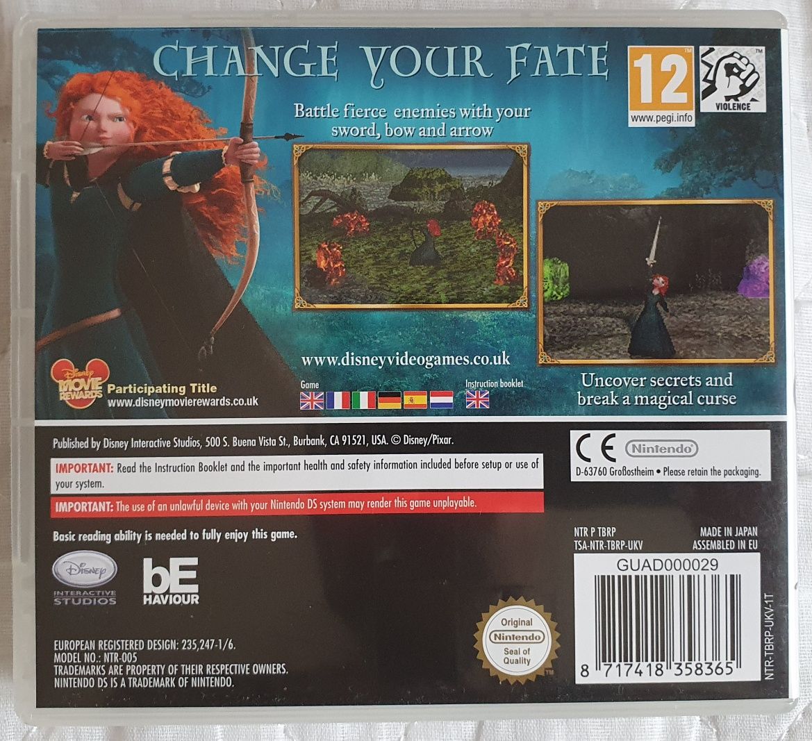 "Brave" Disney Pixar / "Merida Waleczna" gra na Nintendo DS