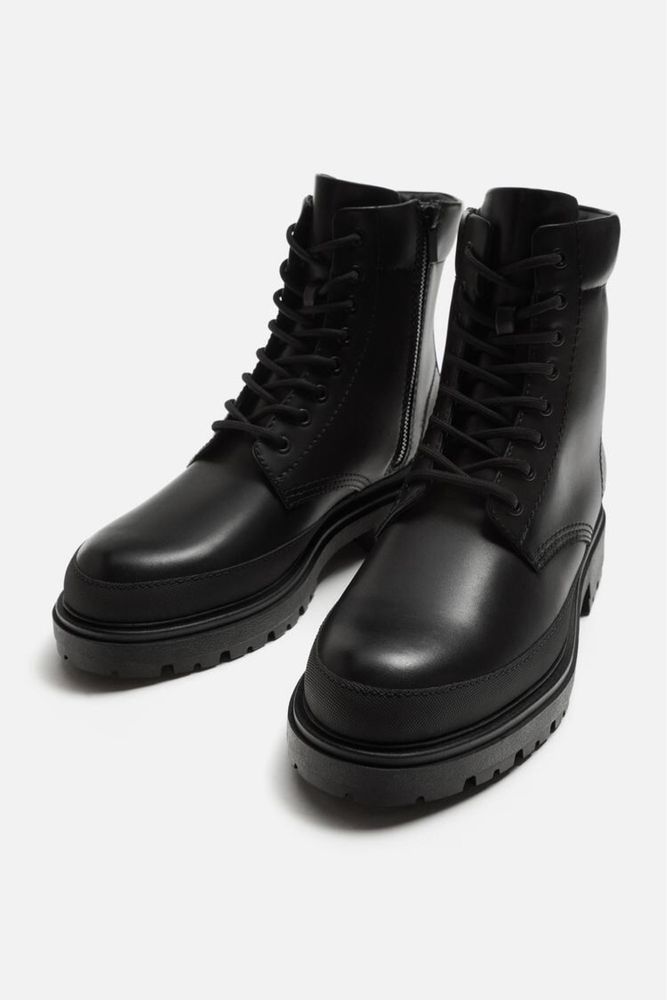 Zara Man botki glany 46 45 buty skórzane eko skóra