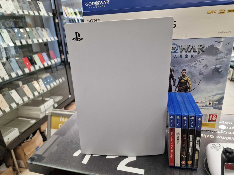 Playstation 5 wersja z napędem 825GB/ +pad/ +5 gier/ Grade A/ PS5/ GW6