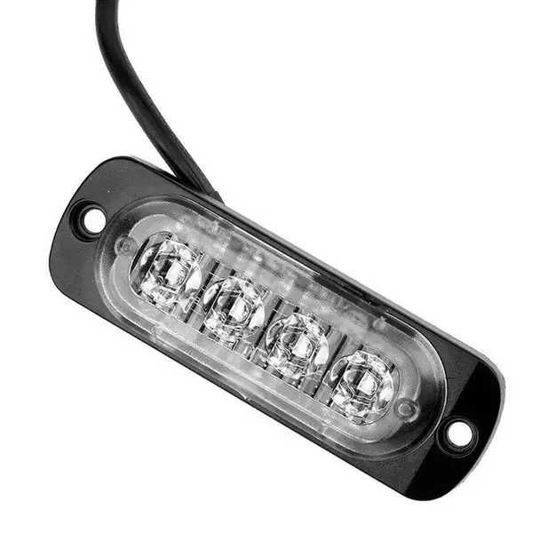 стробоскоп мигающий желтый свет для  авто  12-24V 4LED (цена за две)