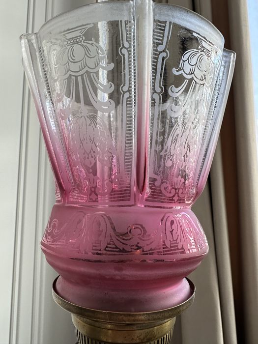 Антикварная керсиновая лампа. Франция, 19 век.