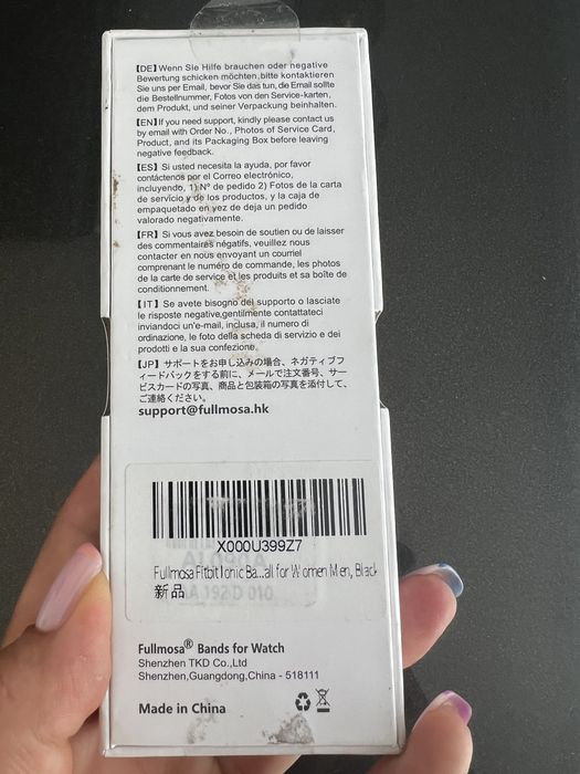 Pasek bransoletka czarna metalowa do Fitbit Ionic, rozm.S