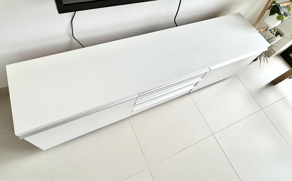 Ikea besta burs szafka telewizyjna rtv tv ława biała połysk szuflady