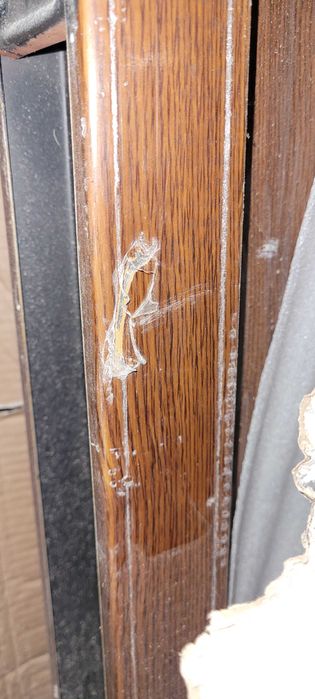 Drzwi zewnętrzne metalowe zloty dąb 90 prawe klamka wkładki szyld kotw