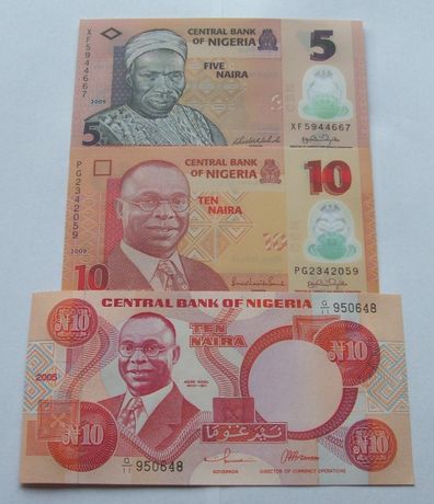 Banknoty NIGERIA - Z PACZKI BANKOWEJ - Zestaw Kolekcjonerski