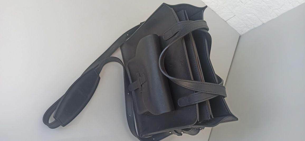 Сумка шопер шкіряна Pryanick Shopper S1 black mat