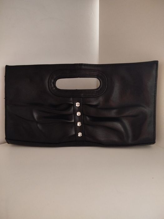 Elegancka czarna torebka damska, kopertówka na imprezę, na sylwestra