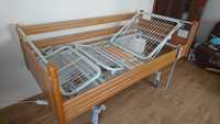 stalowe łóżko rehabilitacyjne z drewnem