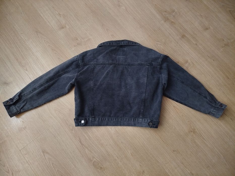 Куртка джинсова чорна графіт Розмір L жіноча оверсайз