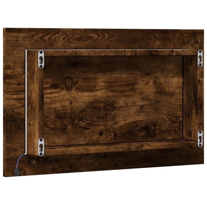 vidaXL Lustro łazienkowe z LED, dąb sonoma, 60x8,5x38 cm