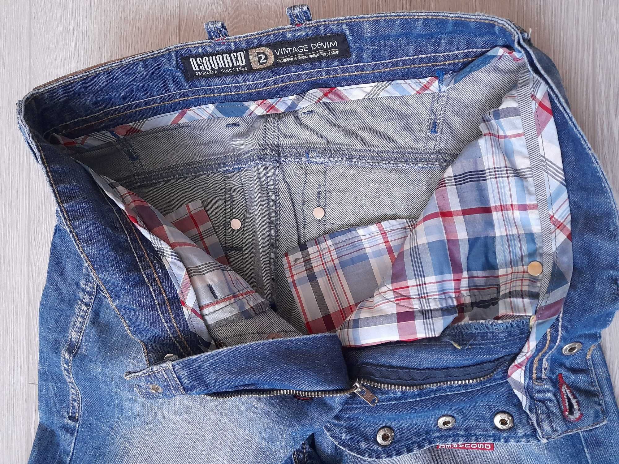 DSQUARED2 D2 włoskie markowe męskie SPODNIE jeansy Italy pas 84-86cm