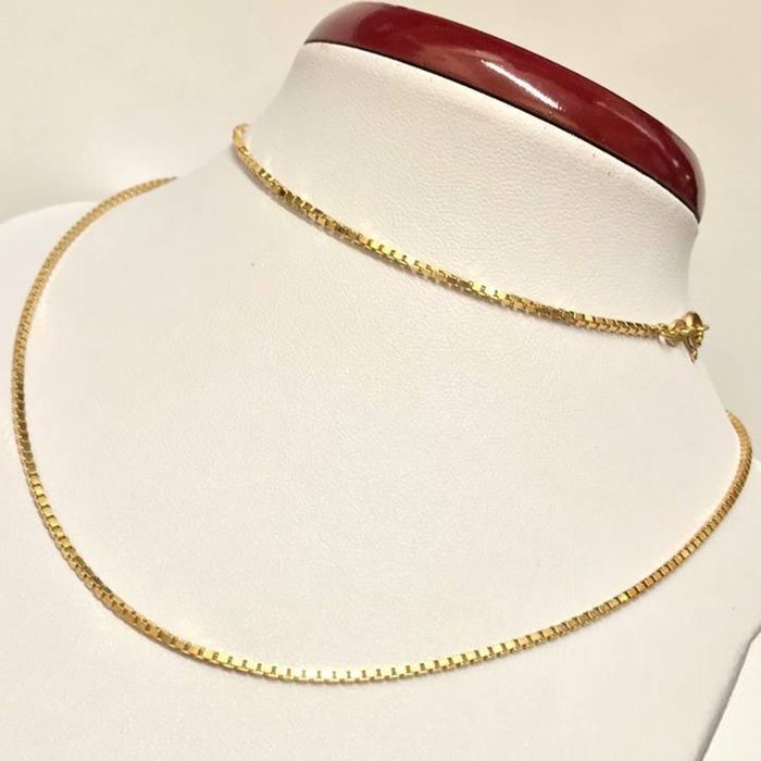 Złoty ŁAŃCUSZEK damski 18K 750 cudowna włoska KOSTKA 52cm