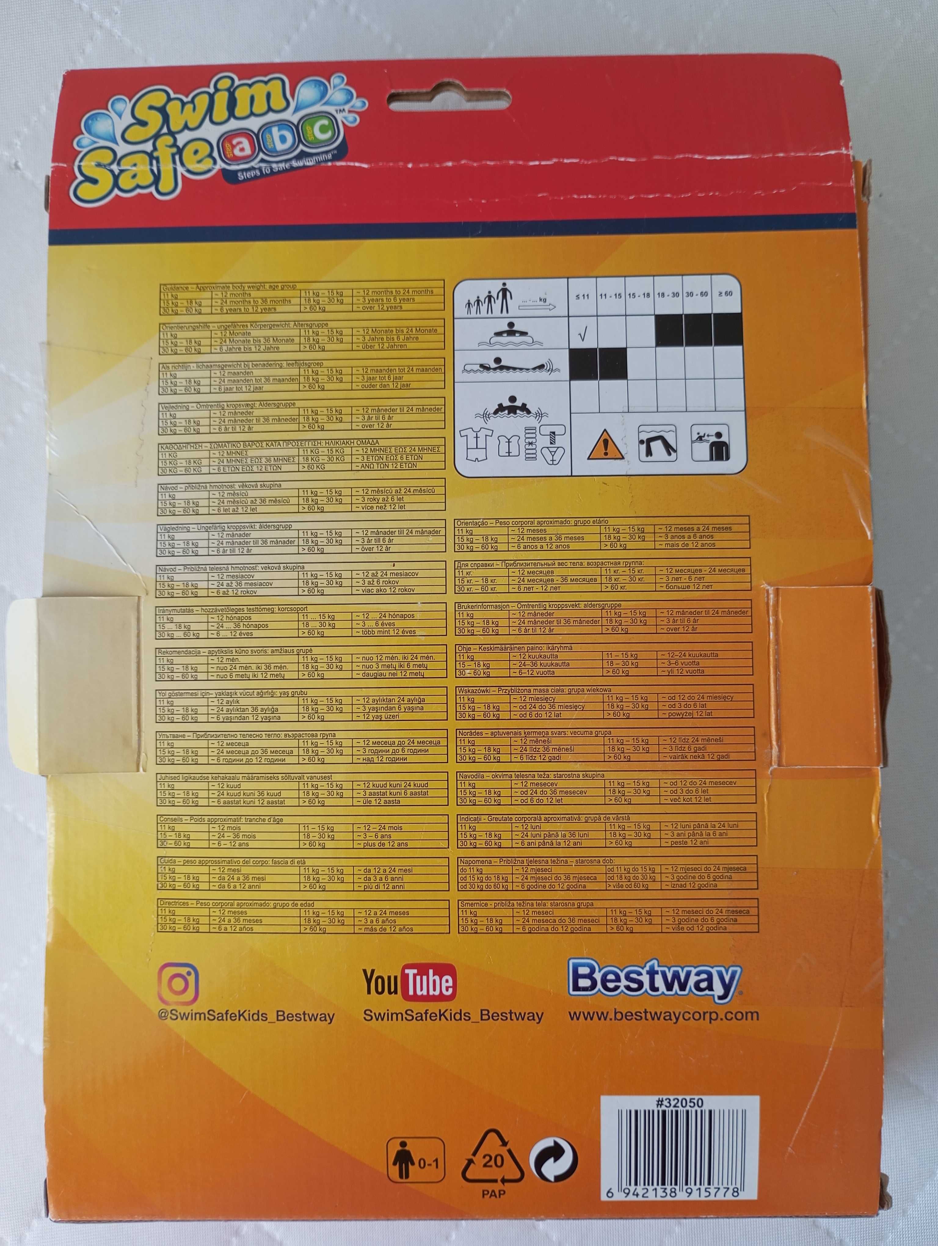 Koło, siedzisko do pływania dla niemowlaka  do 11 kg. Bestway