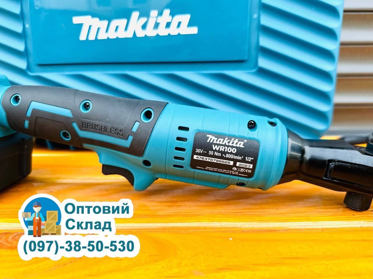 Акумуляторний кутовий гайковерт Makita WR100 Тріщотка Акумуляторна 36V