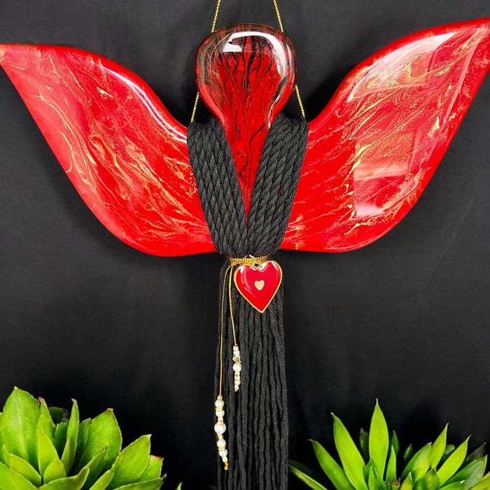 Anioł Szczęścia - Ręcznie Wykonana Dekoracja z Żywicy Epoksydowej