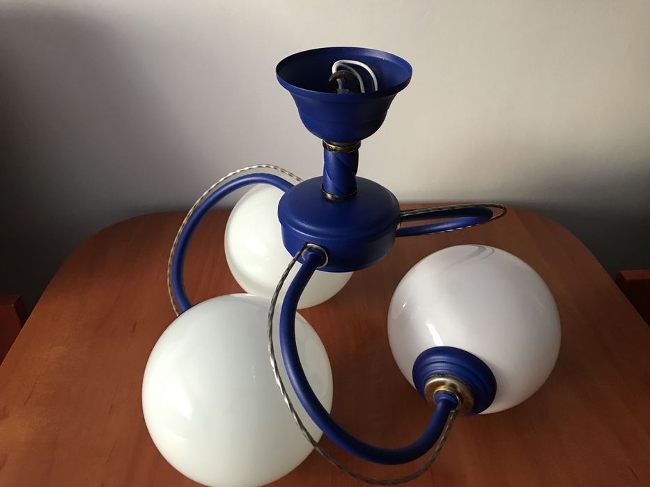 Żyrandol na trzy żarówki Niebieski