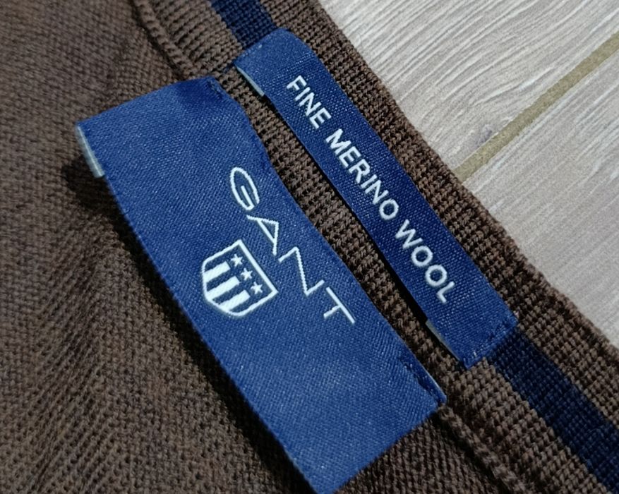 Nowy męski cienki sweterek Gant Fine Merino roz.XXL