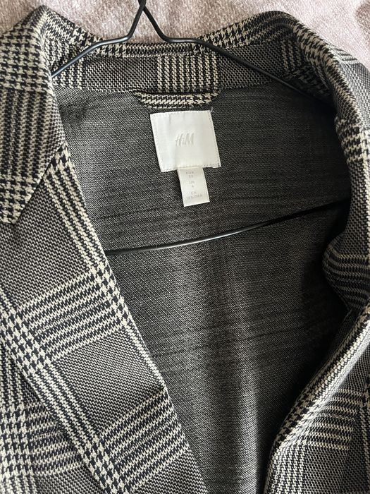 Осінній  подовжений піджак/ жакет у клітинку від h&m