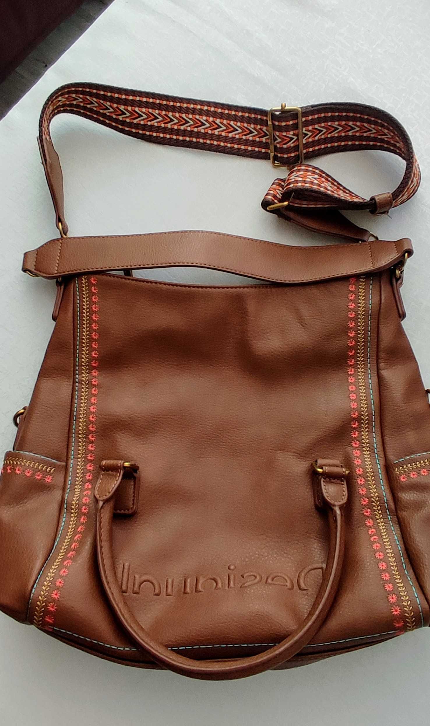 Torba torebka Desigual camel haft design Boho nowa