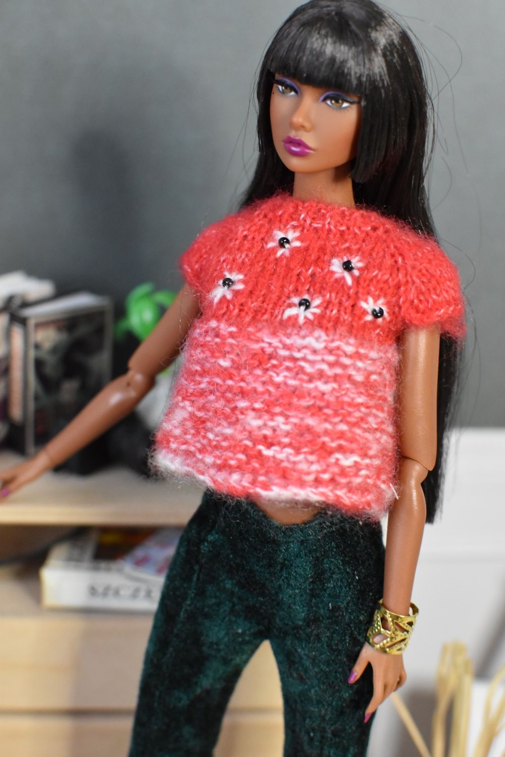 Sweterek dla Poppy Parker Handmade