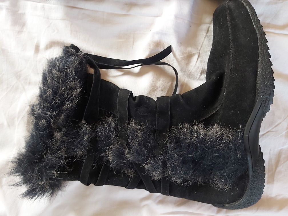 Okazja Buty kozaki NOWE , czarne, zamszowe rozmiar 37