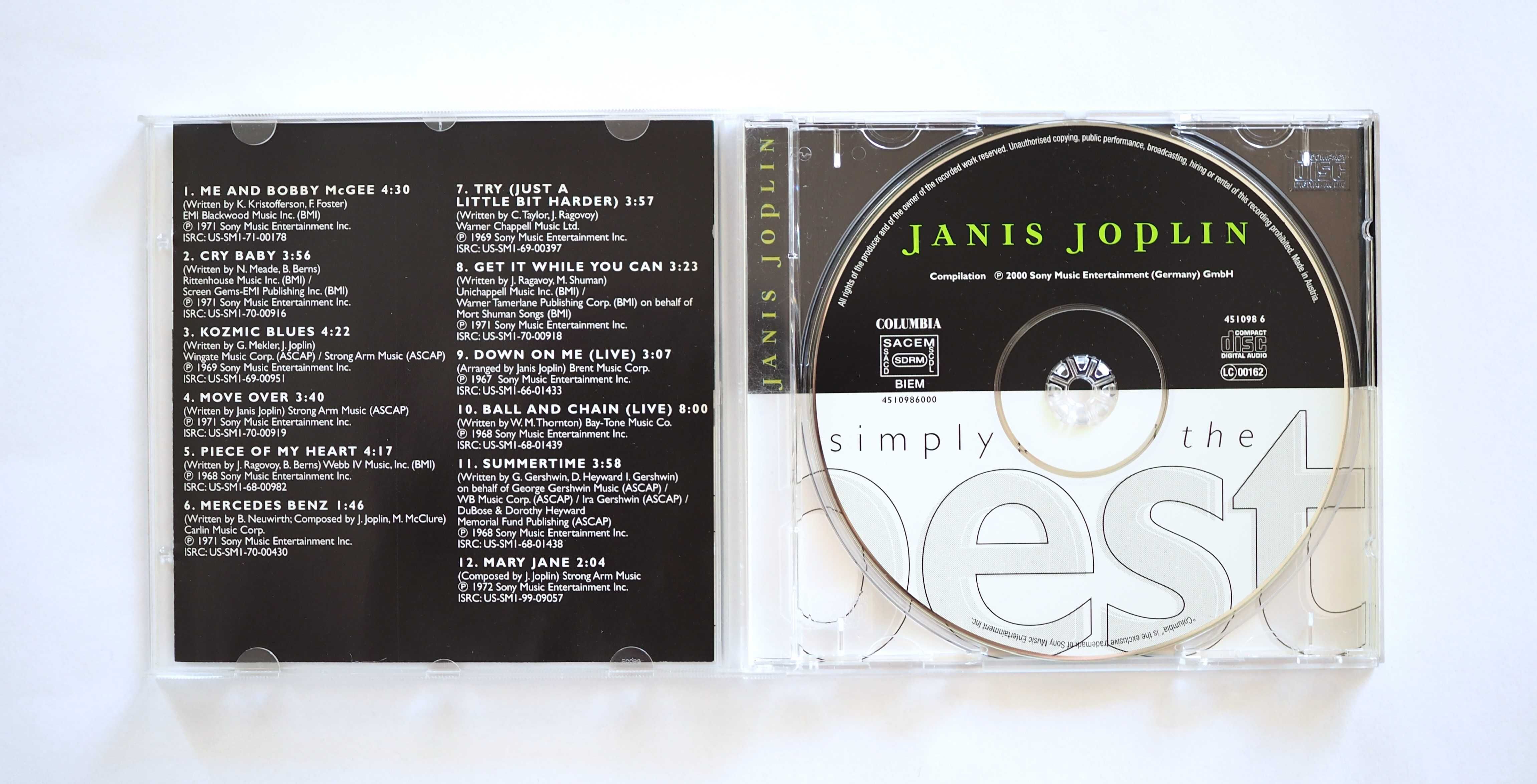 Janis Joplin Simply the best CD